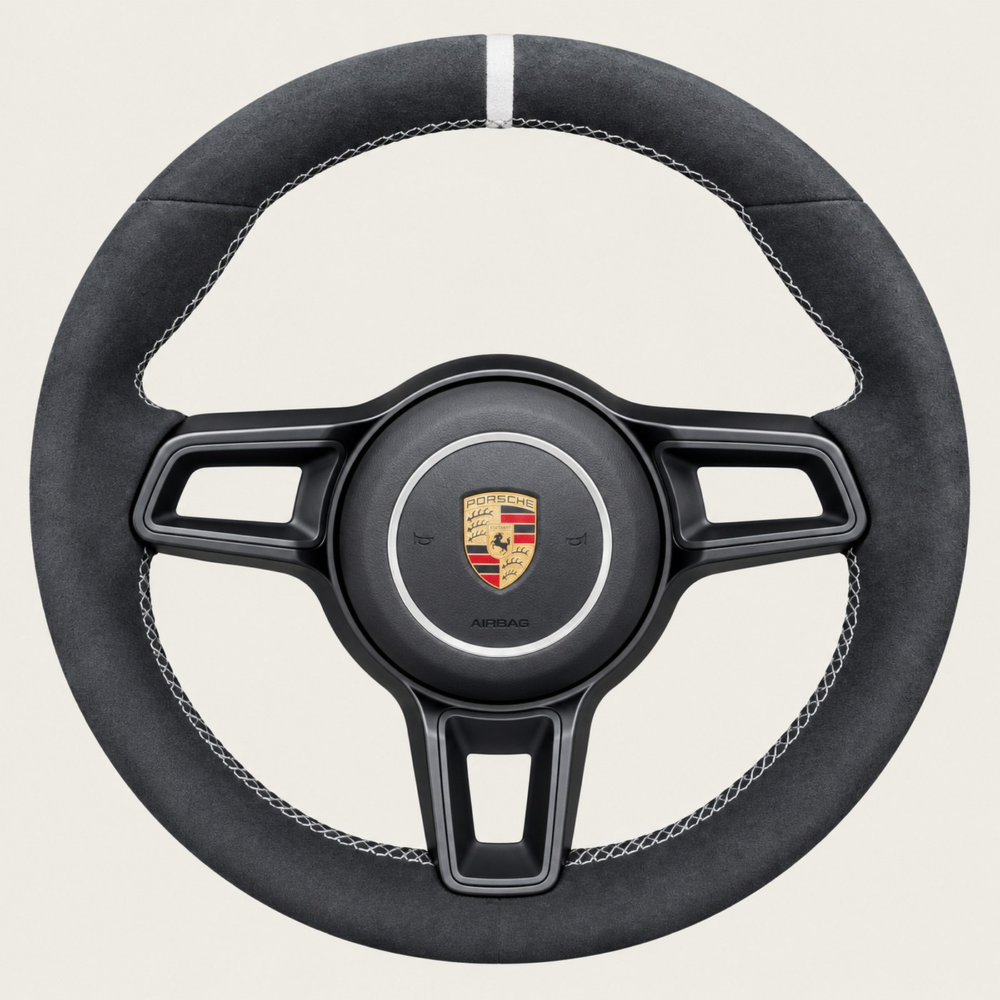 NOON wheel: Black Alcantara · White stitch