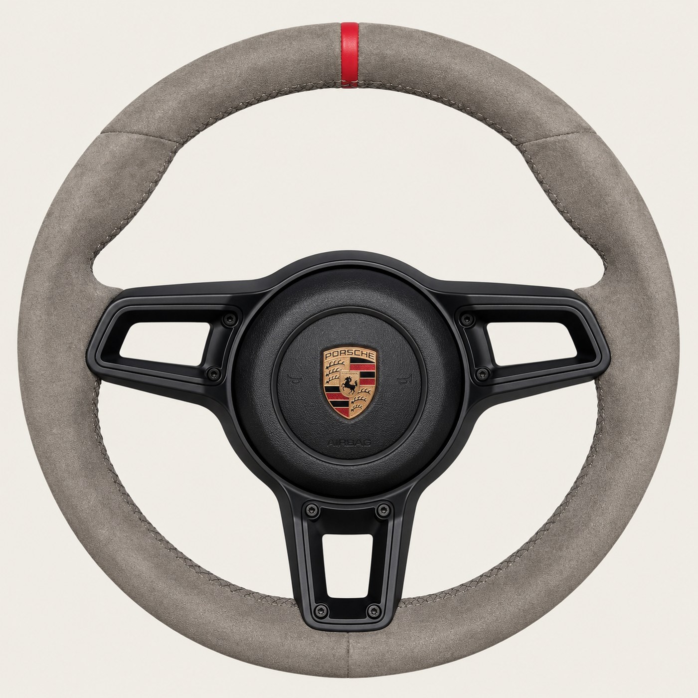 NOON wheel: Light grey Alcantara · Red stripe