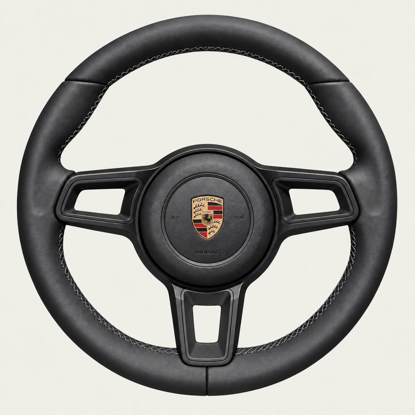 NOON wheel: Black leather · Grey stitch