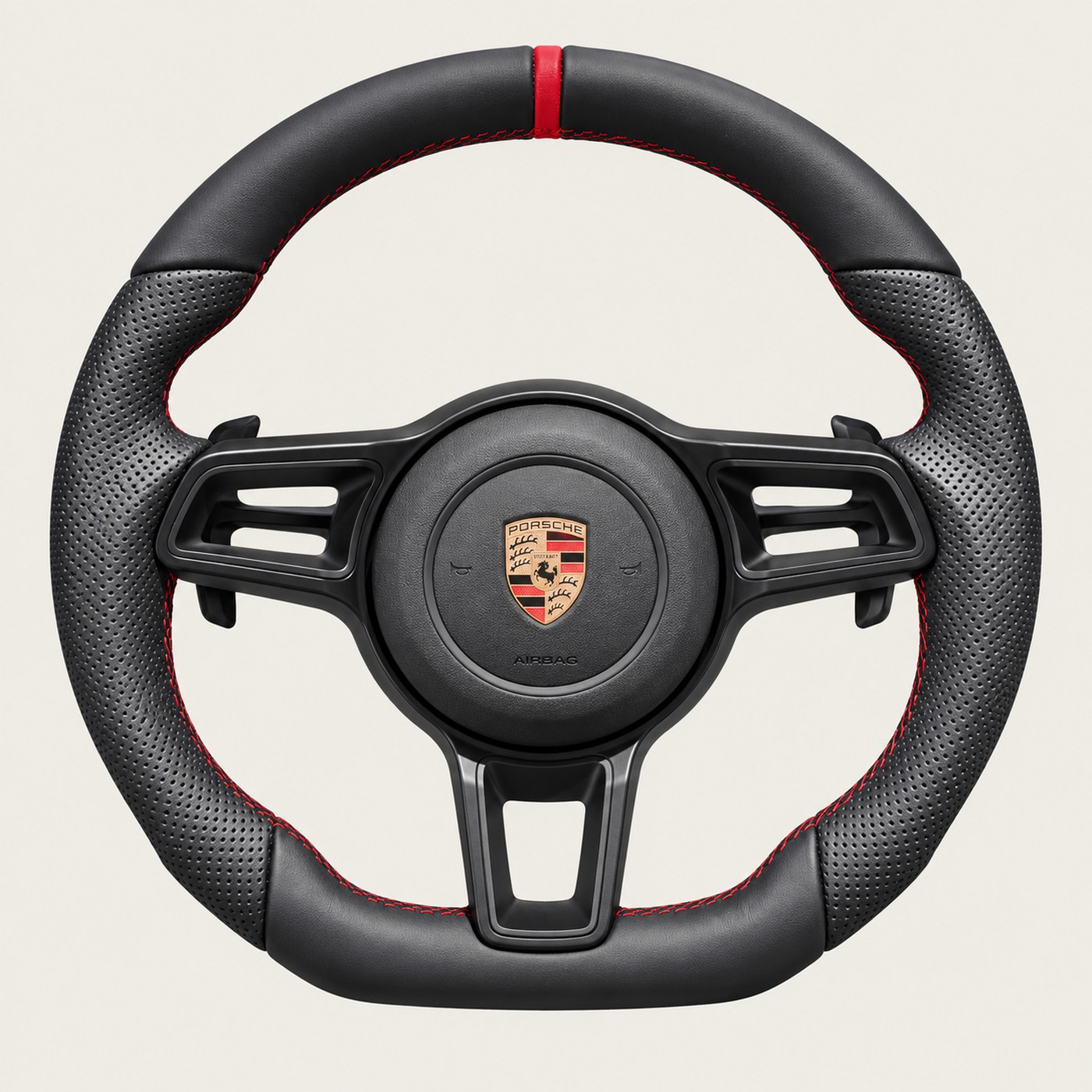 NOON wheel: Perforated leather · Red stitch
